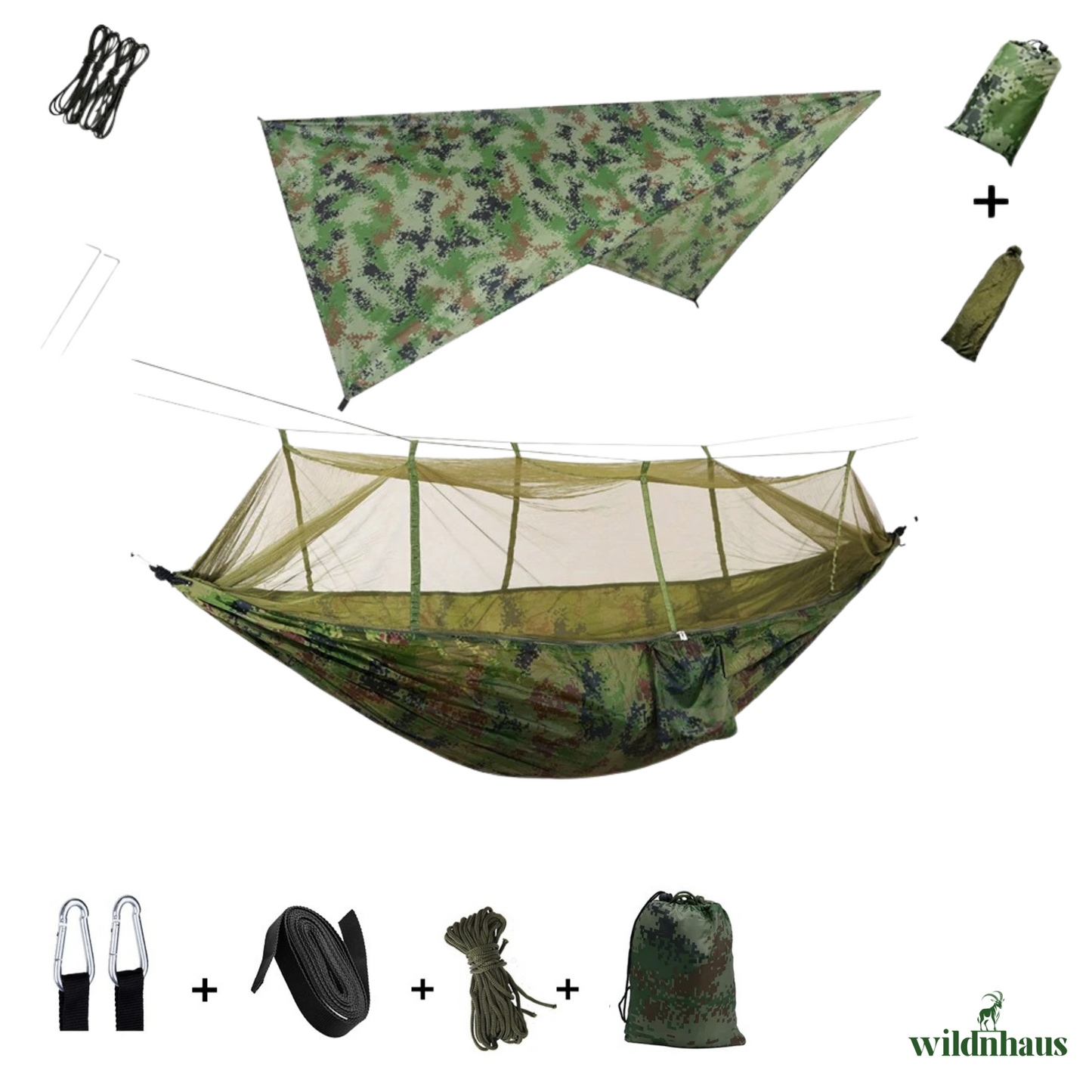 EYRIE Ultralight Camping Hammock, Net and Rain cover