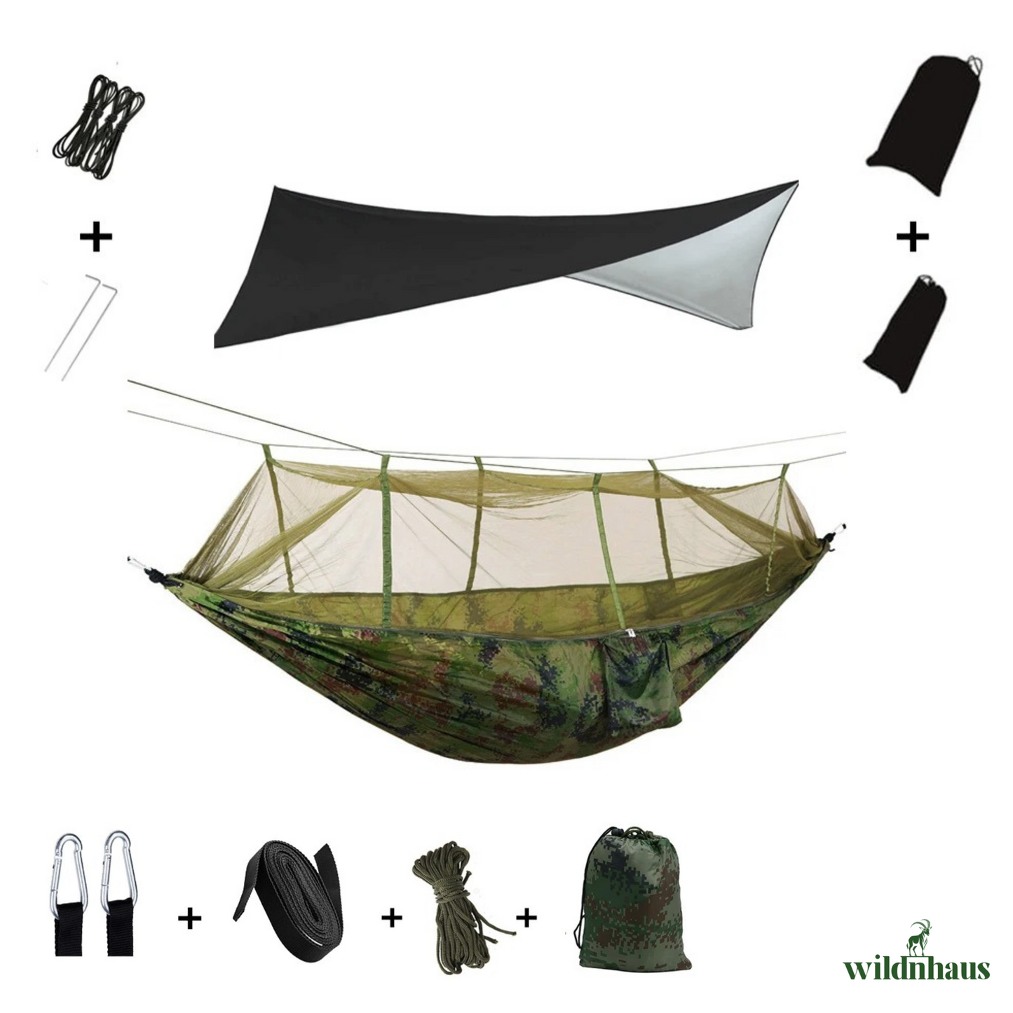 EYRIE Ultralight Camping Hammock, Net and Rain cover