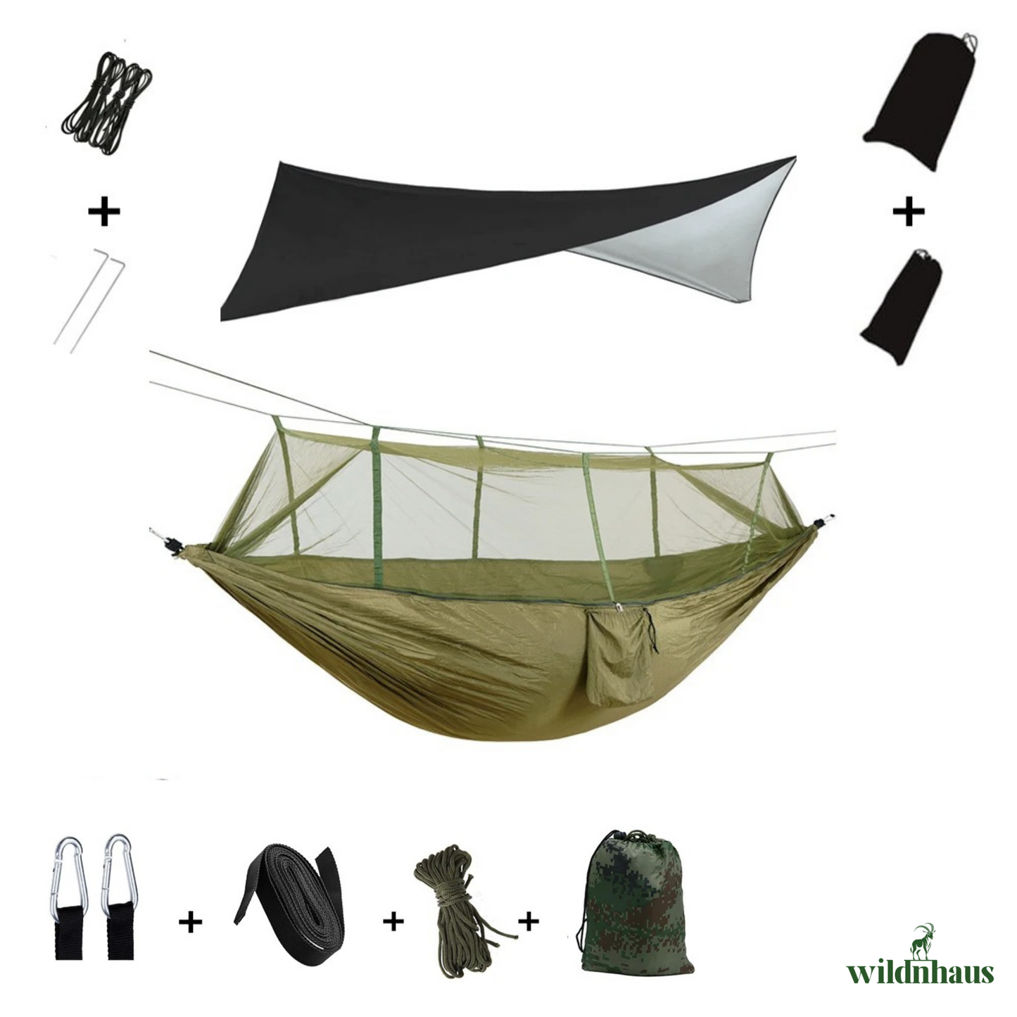 EYRIE Ultralight Camping Hammock, Net and Rain cover