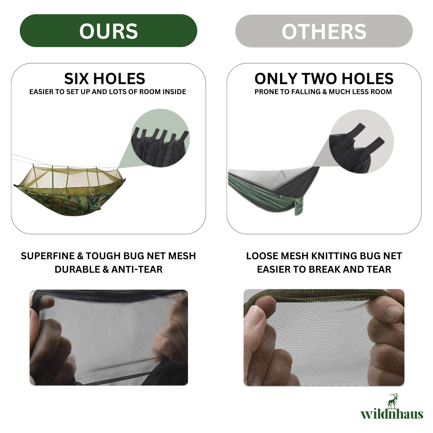 EYRIE Ultralight Camping Hammock, Net and Rain cover