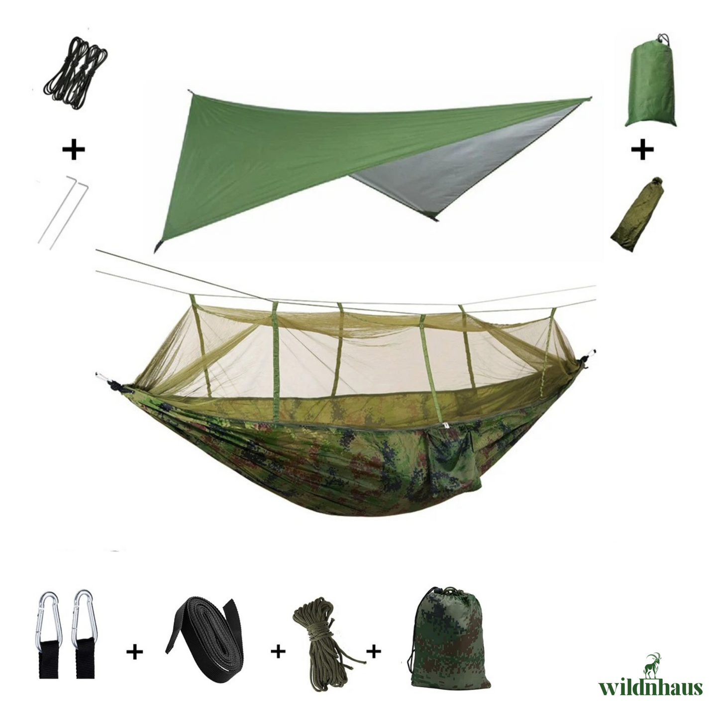 EYRIE Ultralight Camping Hammock, Net and Rain cover