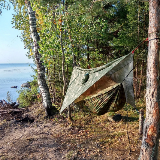 EYRIE Ultralight Camping Hammock with Bug Net & Rain Cover - Complete Outdoor Set