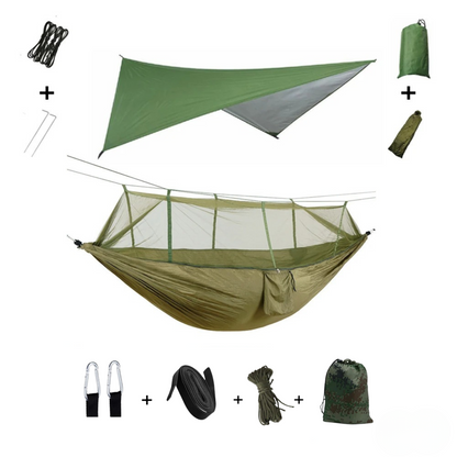 EYRIE Ultralight Camping Hammock with Bug Net & Rain Cover - Complete Outdoor Set
