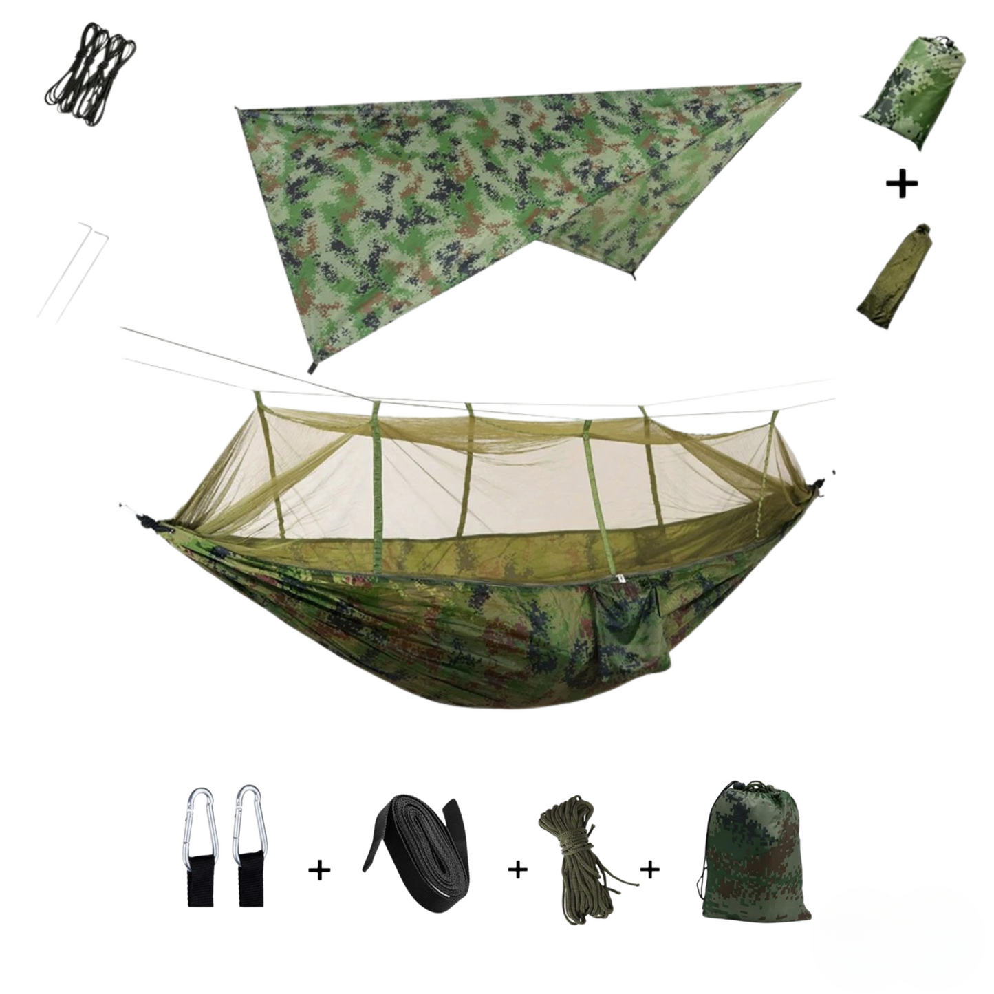 EYRIE Ultralight Camping Hammock with Bug Net & Rain Cover - Complete Outdoor Set