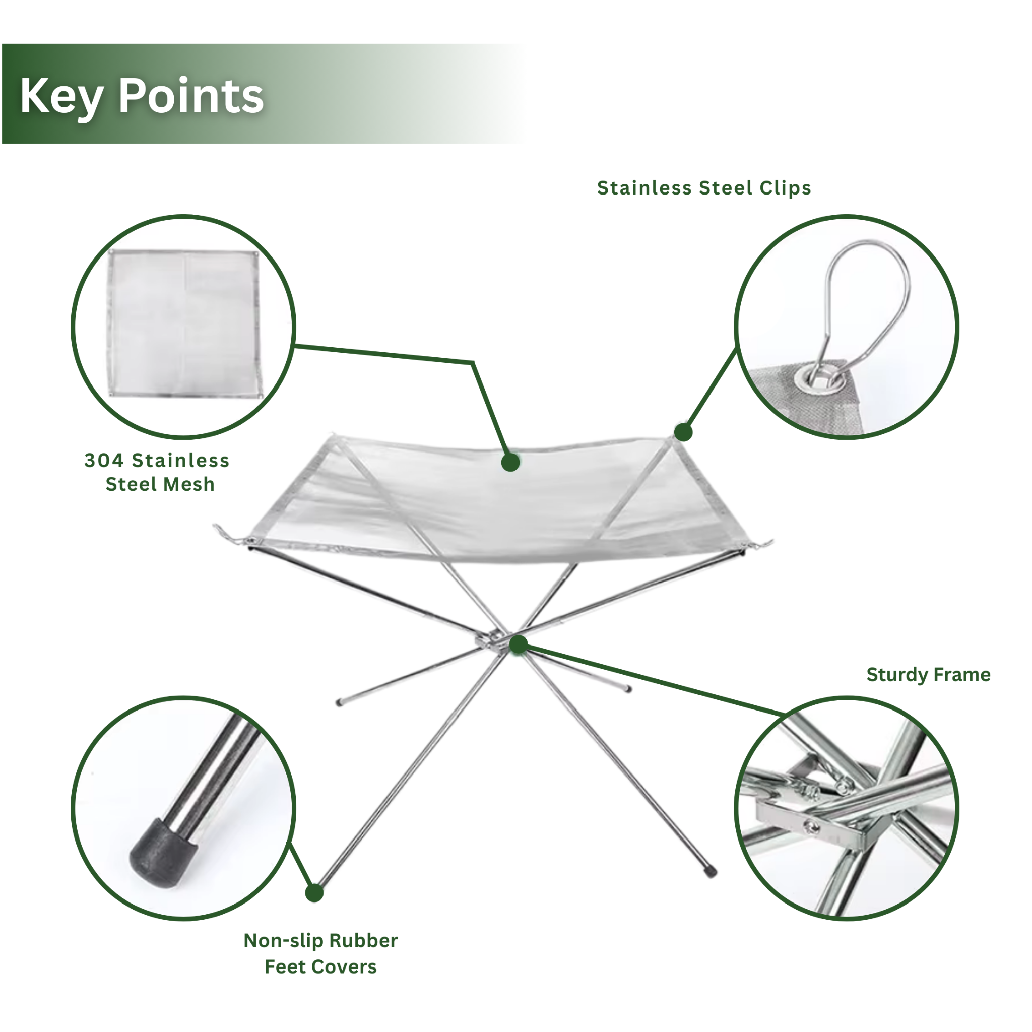 Stainless Steel Mesh Camp Fire Pit