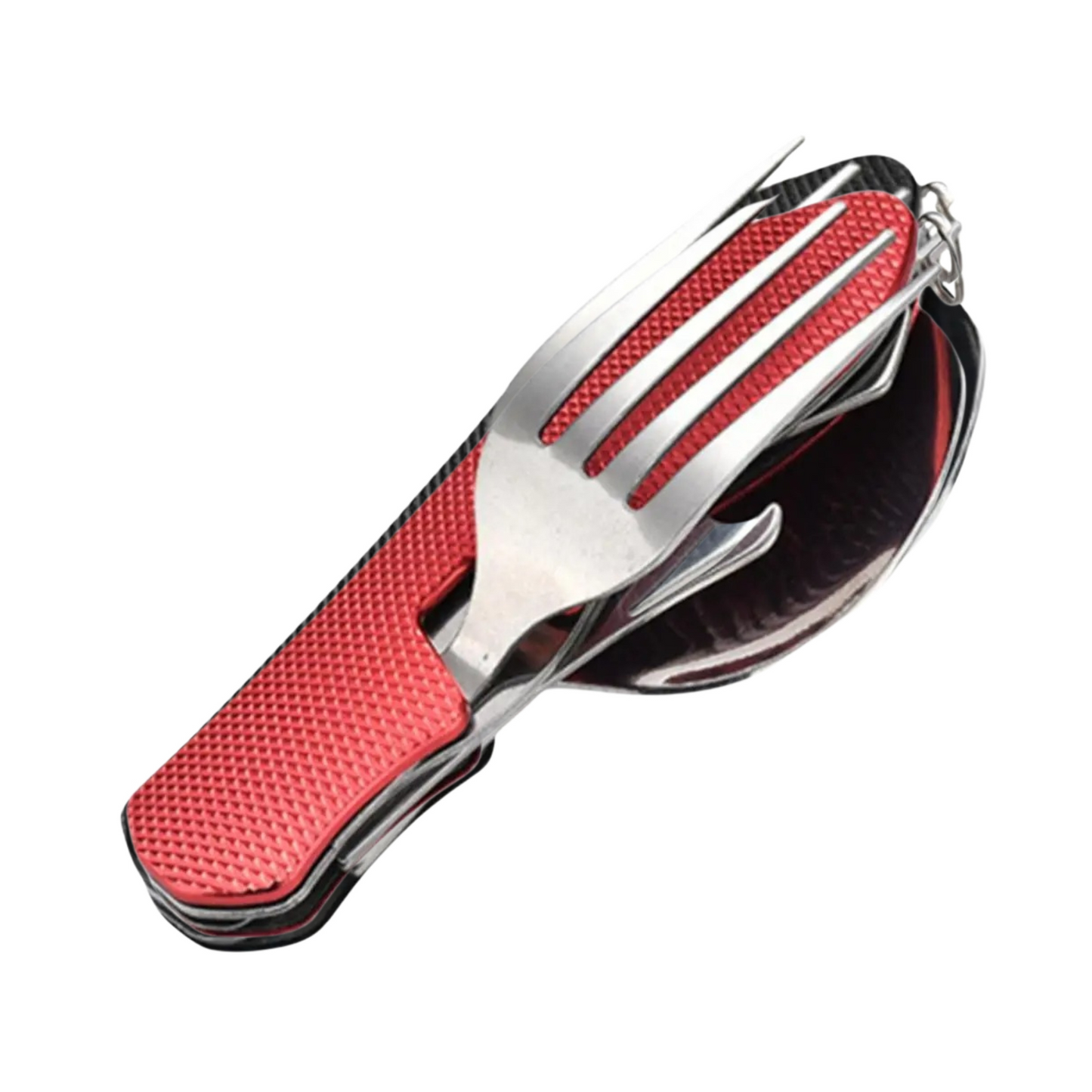 4-in-1 Folding Camping Cutlery Set - Compact Travel Utensils for Outdoor Adventures