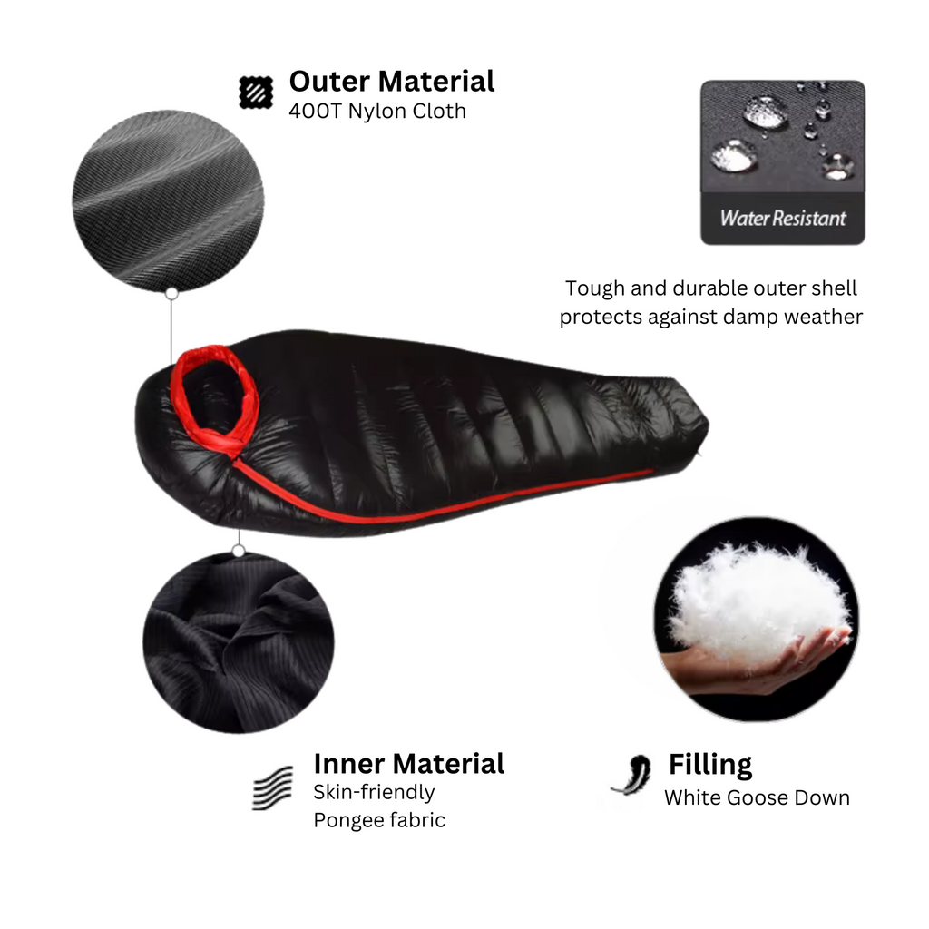 Ultra Warm 1200g Goose Down Mummy Sleeping Bag