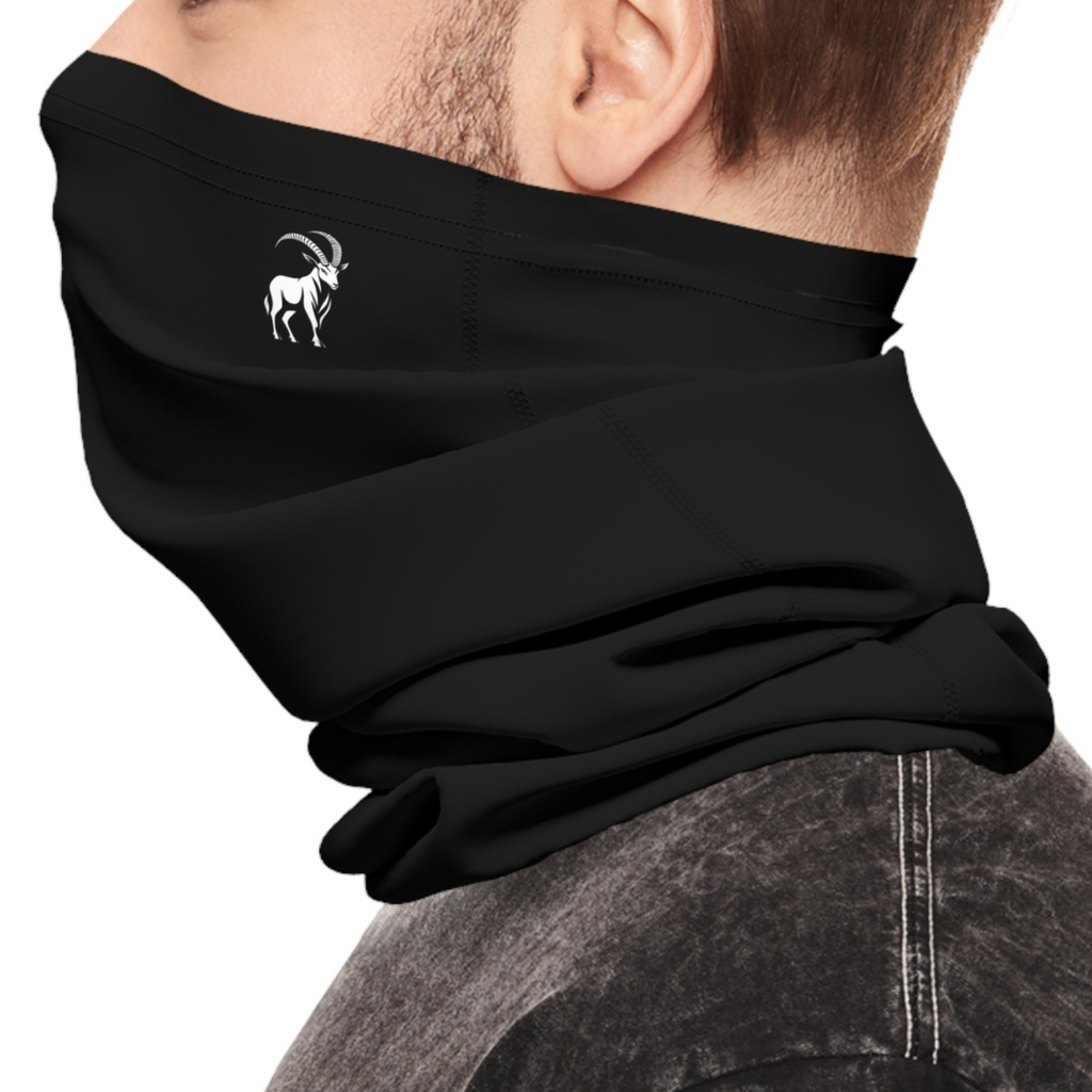 Ibex Emblem Lightweight Neck Gaiter - Coal Black