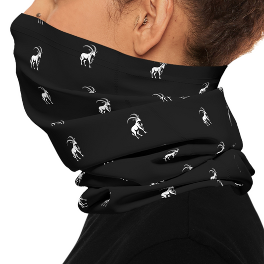 Ibex Pattern Lightweight Neck Gaiter - Coal Black