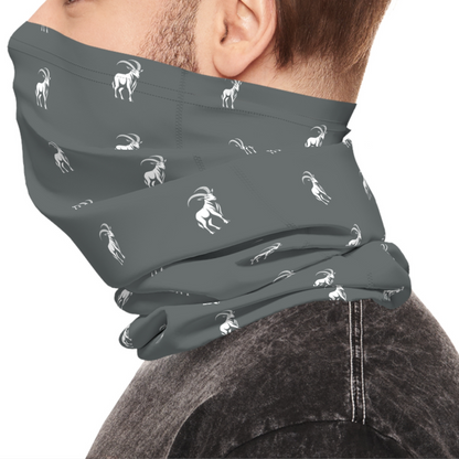Ibex Pattern Lightweight Neck Gaiter - Smoke Grey